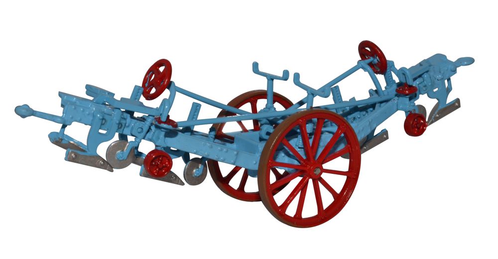 Oxford Diecast Fowler Plough Blue Red 76PL001