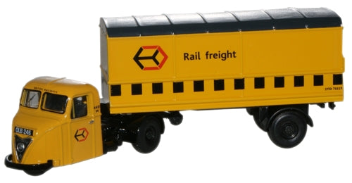 Oxford Diecast Railfreight Yellow Scammell Scarab Van Trailer - 1:76 S 76RAB009
