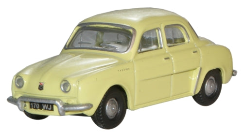 Oxford Diecast Renault Dauphine Yellow - 1:76 Scale
