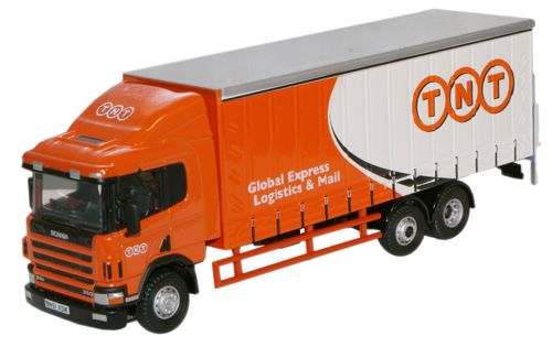 Oxford Diecast Scania 94 6 Wheel Curtainside TNT - 1:76 Scale 76S94001