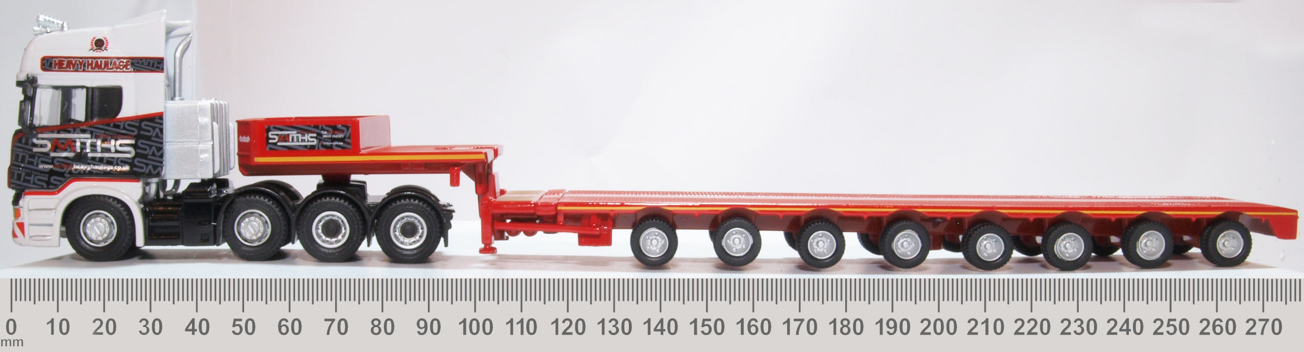 Oxford Diecast Scania Topline Nooteboom Low Loader Smiths, Bridgend -1:76 Scale 76SCA05LL Meaurements