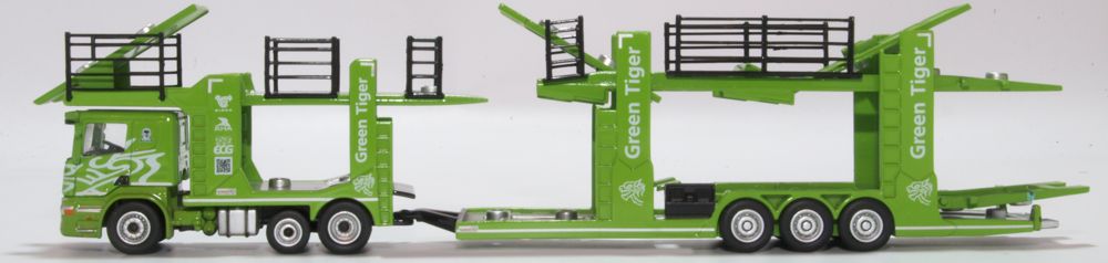 Oxford Diecast Scania Car Transporter Green Tiger 76SCT004
