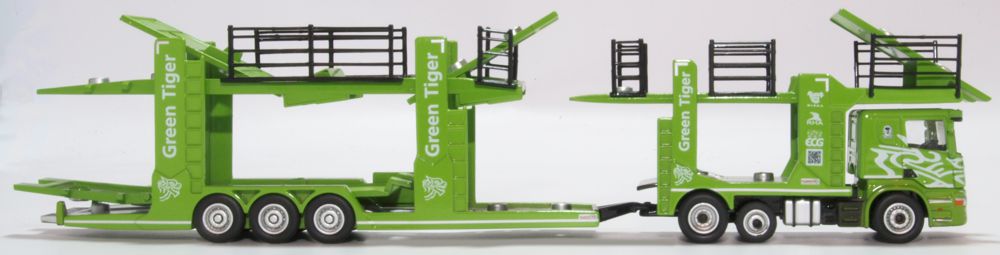 Oxford Diecast Scania Car Transporter Green Tiger 76SCT004
