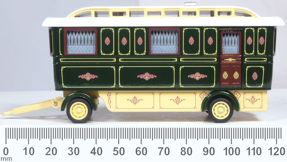 Oxford Diecast Showmans Caravan Green 76SCV002