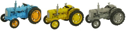 Oxford Diecast Triple Tractor Set  Blue  Yellow Grey - 1:76 Scale 76SET10A