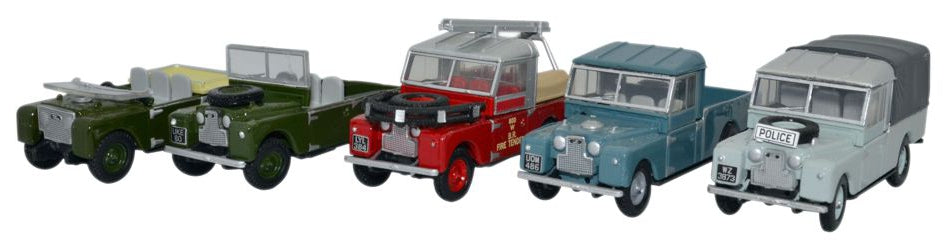 Land Rover 5 Piece Set by Oxford Diecast 1:76 Scale