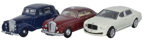Oxford Diecast 3 Piece Bentley Set MkVI_Continental_ Mulsanne - 1:76 S