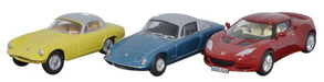 Oxford Diecast 3 Piece Lotus Set Elan_Elite_Evora - 1:76 Scale 76SET28