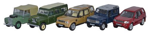 Oxford Diecast 5 Piece Land Rover Set I/II/Disco/Defender/Freelander - 76SET32