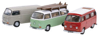 Oxford Diecast VW Bay Window Set Van/Bus/Camper 76SET35A