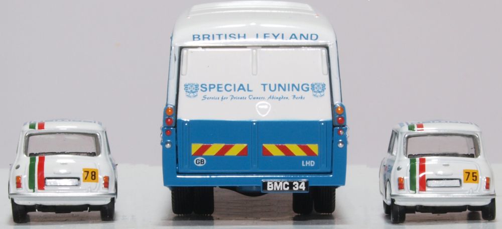 Oxford Diecast BMC Transporter & 2 Mini 1275GT Set British Leyland Ned 76SET54