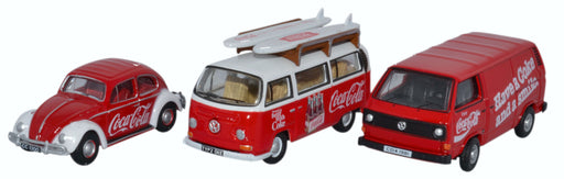 Oxford Diecast 3 Piece VW Set Coca Cola 76SET60CC