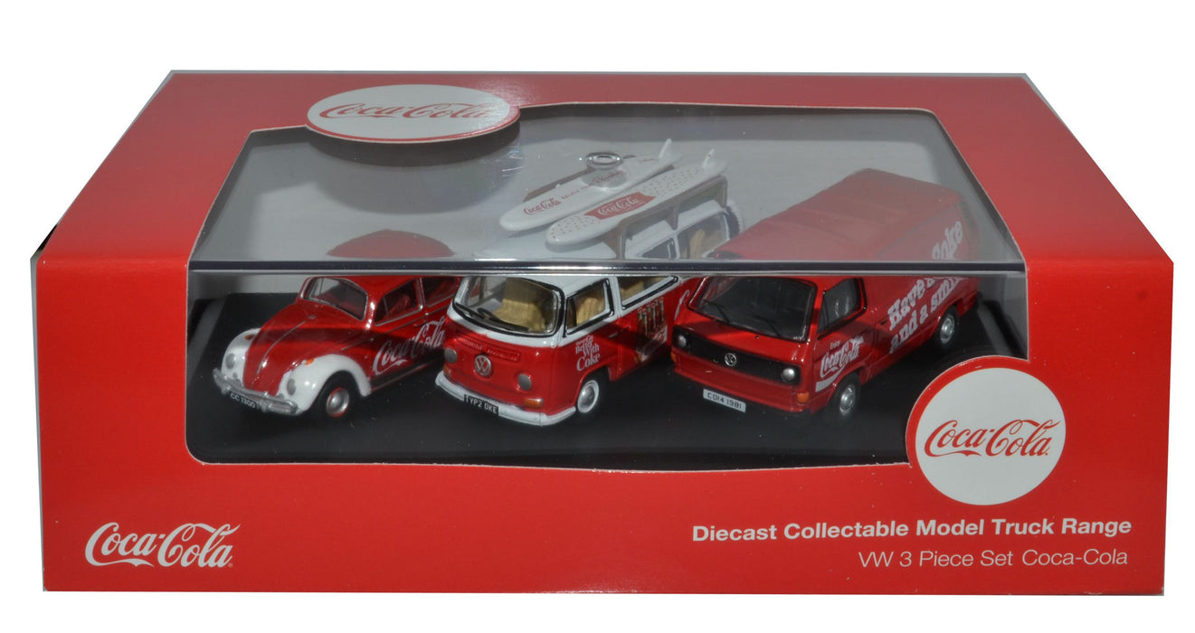 Oxford Diecast 3 Piece VW Set Coca Cola 76SET60CC