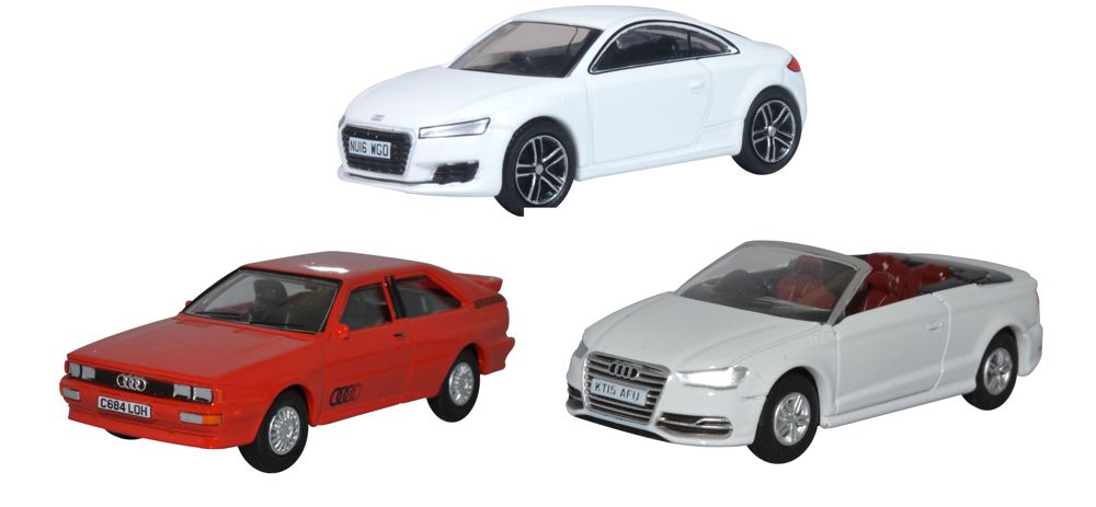 Oxford Diecast 3 Piece Audi Set Quattro/TT/S3 Convertible