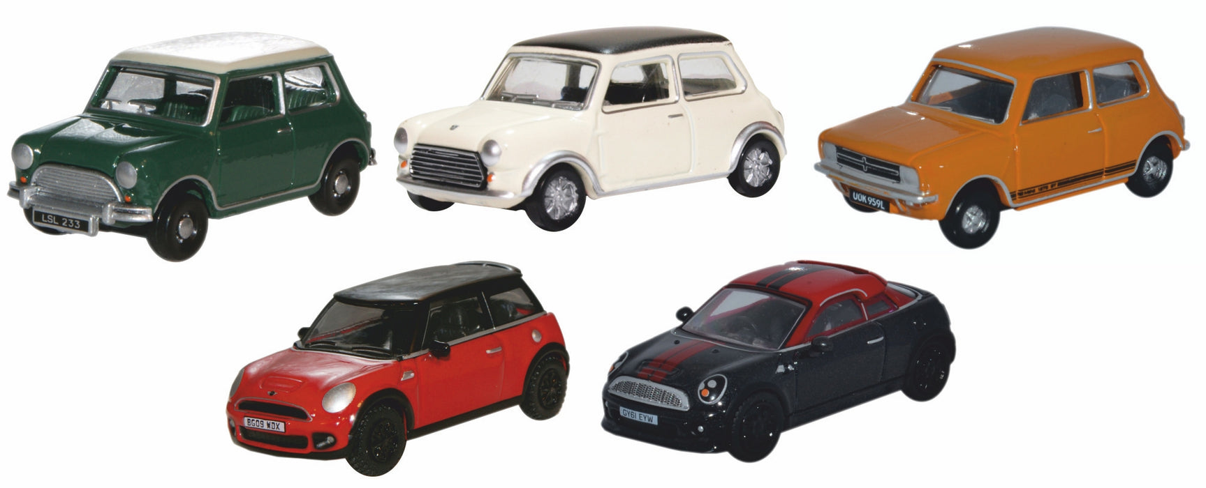 Oxford Diecast Classic/Cooper S/1275GT/New Mini/Coupe 5 Piece Mini Set