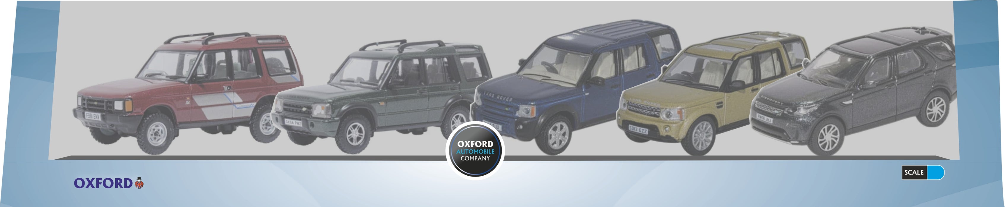 Oxford Diecast 5 Piece Set Land Rover Discovery 1/2/3/4/5