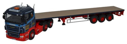 Oxford Diecast Scania Highline Flatbed Trailer Ian Craig Haulage Ltd 76SHL01FT