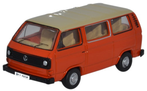 Oxford Diecast VW T25 Bus Ivory/Brilliant Orange - 1:76 Scale 76T25008