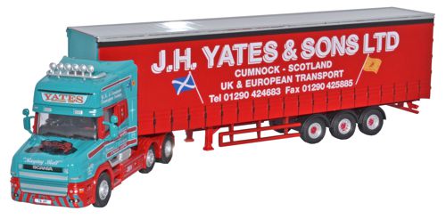 Oxford Diecast Scania T Cab Topline Curtainside J H Yates and Sons Ltd 76TCAB003