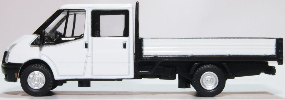 Oxford Diecast White Ford Transit Dropside 76TPU005 1:76 Scale Left