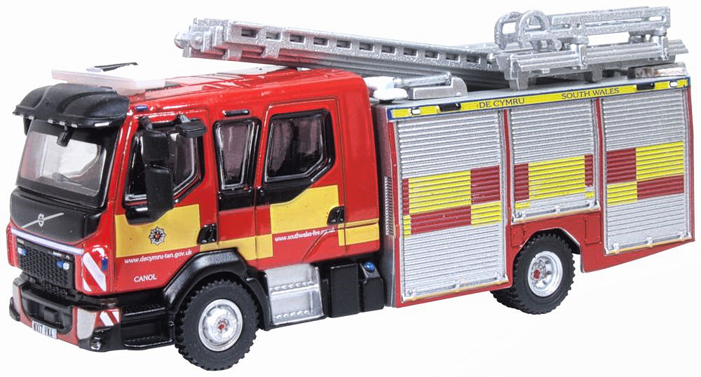 Oxford Diecast Volvo Fl Emergency One Pump Ladder South Wales Fire & Rescue 76VEO002