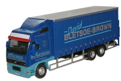 Oxford Diecast David Bletsoe Brown Volvo FH Curtainside Lorry - 1:76 S 76VOL01CL