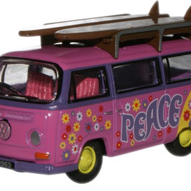 Oxford Diecast VW Minibus/Surfboards Flower Power - 1:76 Scale