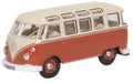 Oxford Diecast VW T1 Samba Bus Sealing Wax Red Beige Grey 76VWS001