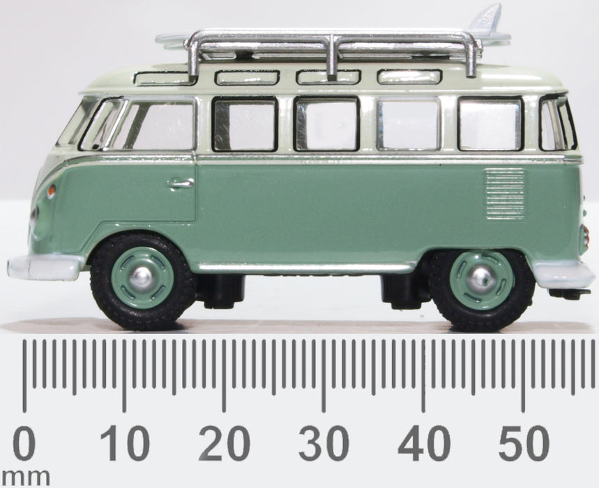 Oxford Diecast VW T1 Samba Bus/surfboards Turquoise/blue White 76VWS005