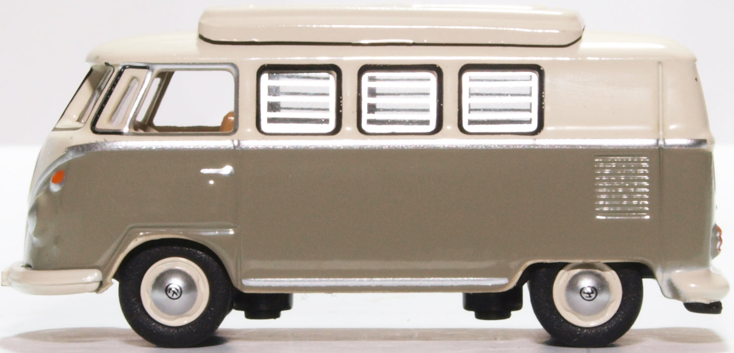 Oxford Diecast VW T1 Camper Mouse Grey/pearl White 76VWS006 1:767 Scale Left