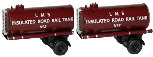 Oxford Diecast LMS Twin Trailer Set - 1:76 Scale 76MH010T