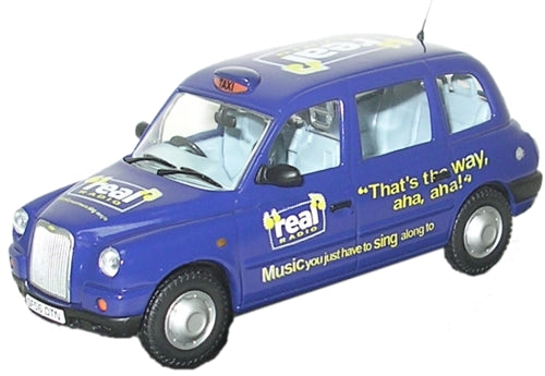 Oxford Diecast Real Radio TX4 Taxi - 1:76 Scale 76TX4003