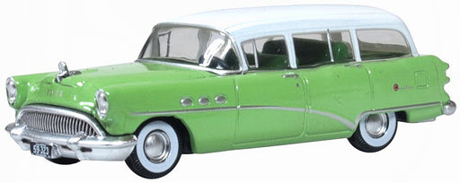 Oxford Diecast Buick Century Estate Wagon 1954 Willow Green and White 1:87 Scale. 87BCE54003