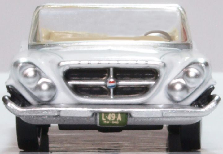 1961 Chrysler 300G Convertible Sheffield Silver Metallic 1/87 HO Scale Diecast Model Car By Oxford Diecast 1961 Chrysler 300G Convertible Sheffield Silver Metallic 1/87 HO Scale Diecast Model Car By Oxford Diecast
