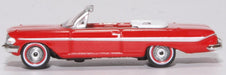 Oxford Diecast Chevrolet Impala 1961 Convertible Roman Red/white 87CI61002