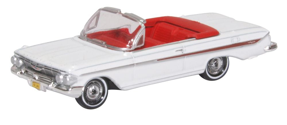 OXFORD DIECAST 1:87 Chevrolet Impala 1961 White/Red. — Oxford Diecast