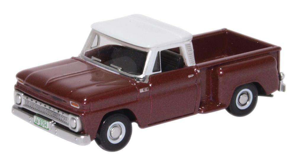 Oxford Diecast Chevrolet Stepside Pick Up 1965 Maroon Metallic 87CP65003