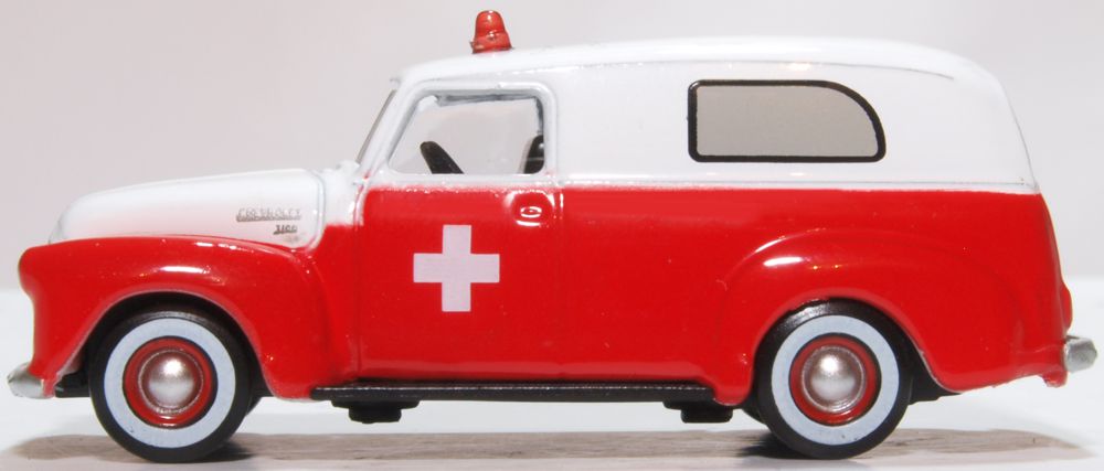Oxford Diecast Chevrolet Panel Van 1950 Ambulance 87CV50001