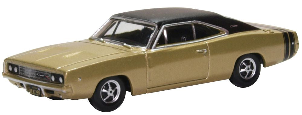 Oxford Diecast Dodge Charger 1968 Gold and Black 87DC68002