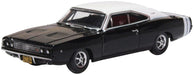 Oxford Diecast Dodge Charger 1968 Black/white 87DC68003
