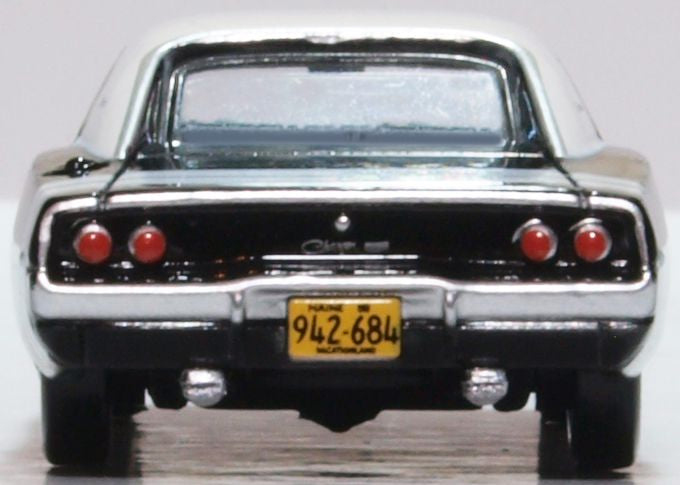 Oxford Diecast Dodge Charger 1968 Black/white 87DC68003