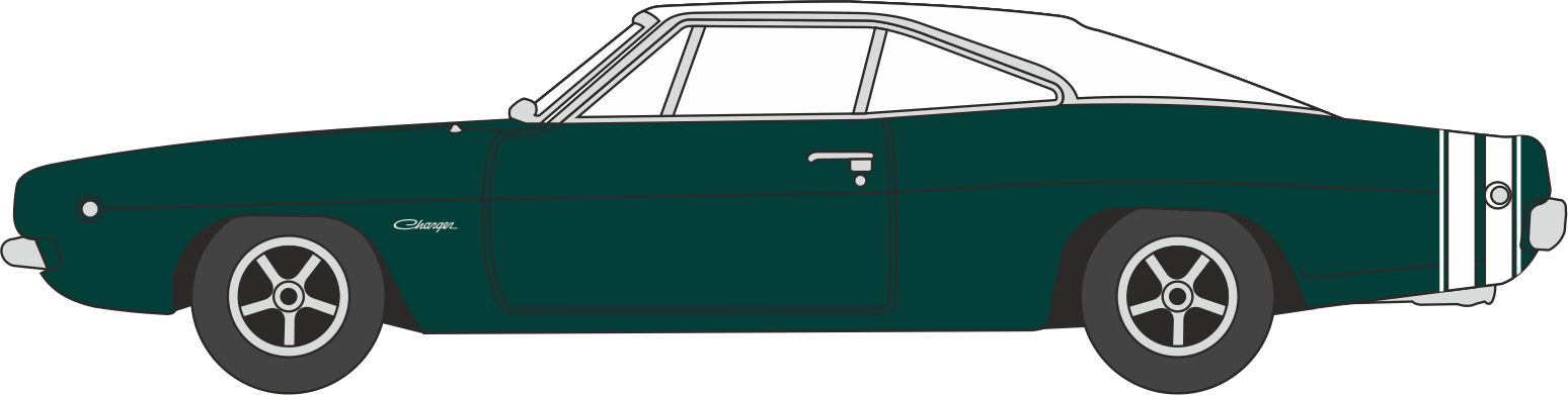 87DC68005 1968 Dodge Charger Racing Green/White