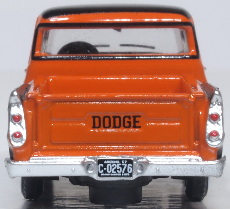 Oxford Diecast Dodge D100 Pick Up 1957 Omaha Orange and Jewel Black