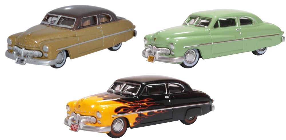 OXFORD DIECAST 1 87 Scale 3 Piece 1949 Mercury Set 70th Anniversary Oxford Diecast