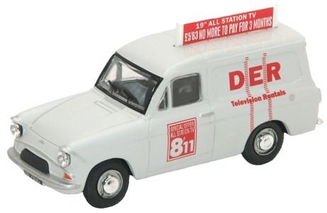 Oxford Diecast Anglia Car Maroon - Grey Roof - 1:76 Scale