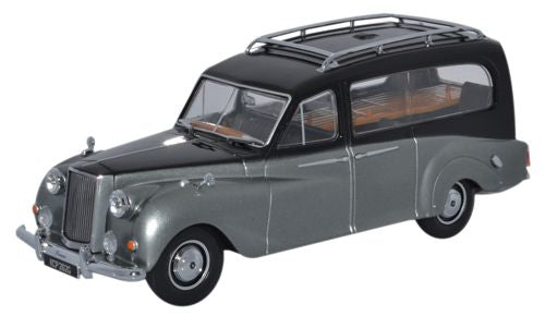 Oxford Diecast Austin Princess Hearse Black and Silver - 1:43 Scale APH003