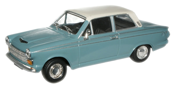 Cararama Ford Cortina MK 1 Lagoon/Ermine White - 1:43 Scale