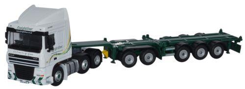 OXFORD DIECAST DAF03CT DAF 105 Skeletal Trailer Freightliner Oxford Haulage 1:76 Scale Model 