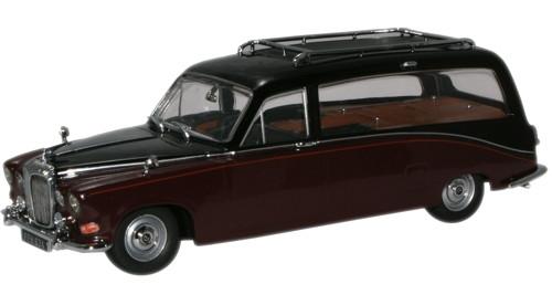 OXFORD DIECAST DS007 Black/Claret Daimler Hearse Oxford Automobile 1:43 Scale Model Hearses Theme