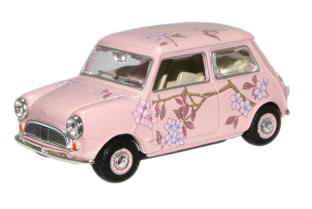 OXFORD DIECAST MIN014N Pink Floral Mini Car - Wedding Wrap Oxford Cars 1:43 Scale Model 